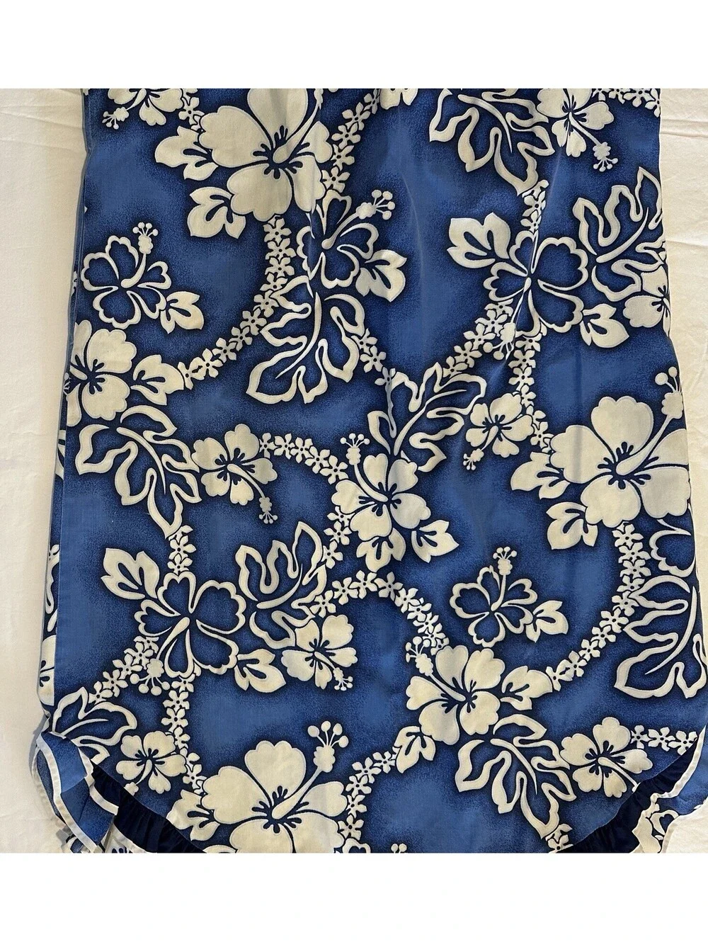 Lolenani Of Hawaii Long Cotton Muumuu Hibiscus Print Size 16 Excellent Condition